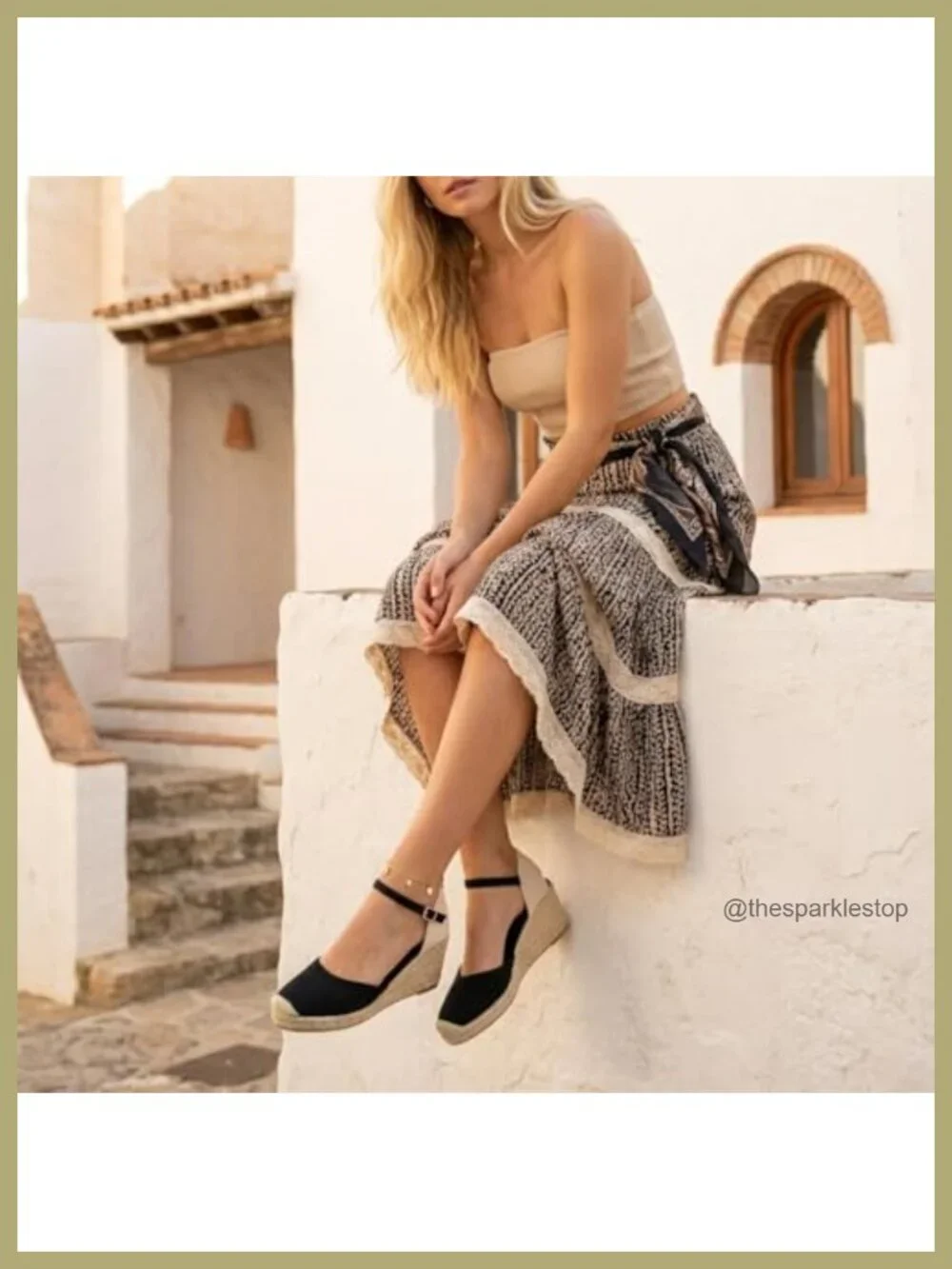 Closed Toe Espadrille Wedge Sandals for Women, Platform Heels with Adjustable